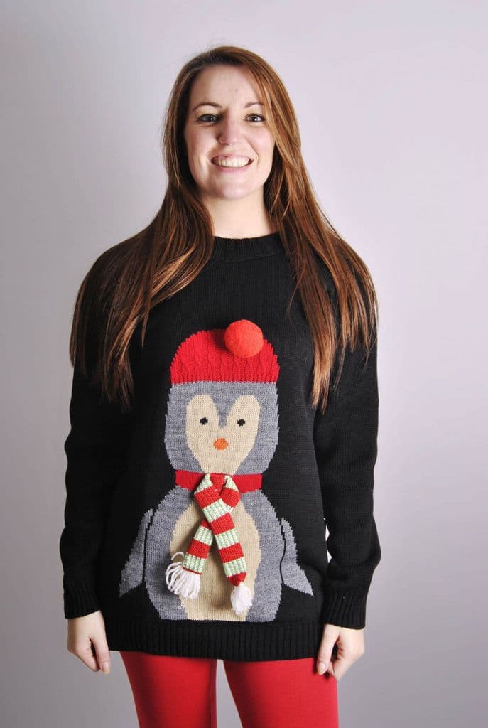 UNISEX 3D Penguin Christmas Jumper with 